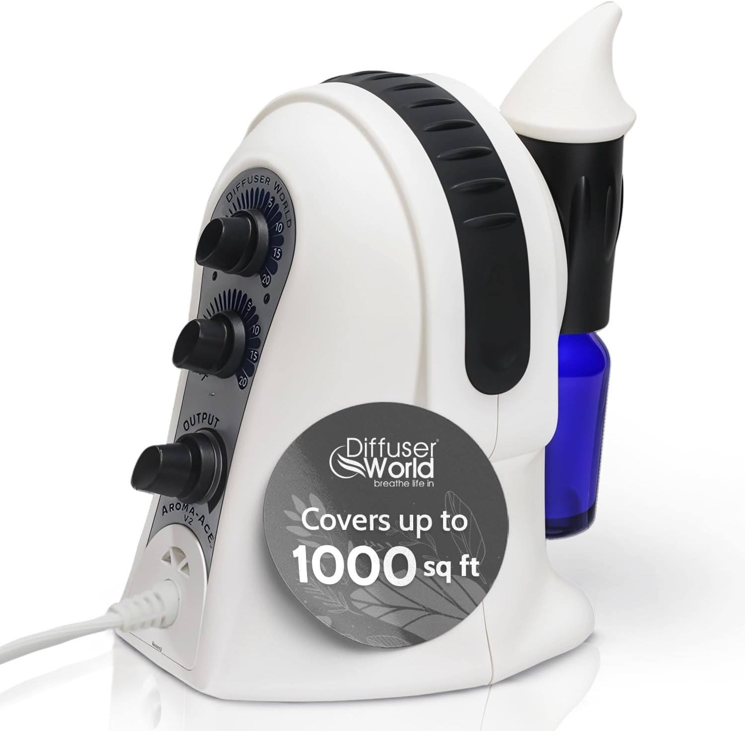 Waterless Diffuser for Essential Oils 110V, Black Made in USA Aroma Atomizer Diffusers Waterless Essential Oil Diffusers for Home Large Room Fragrance, Home Scent Diffuser Machine, Air Aromatherapy