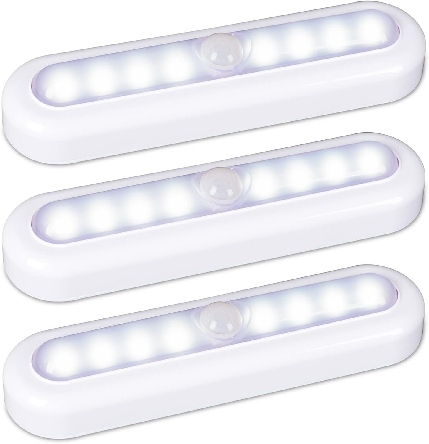 STAR-SPANGLED 3 Pack 7” Motion Sensor Lights Indoor Battery Operated, Stick on LED Light for Closet, Stairs, Under Cabinet, Cool White
