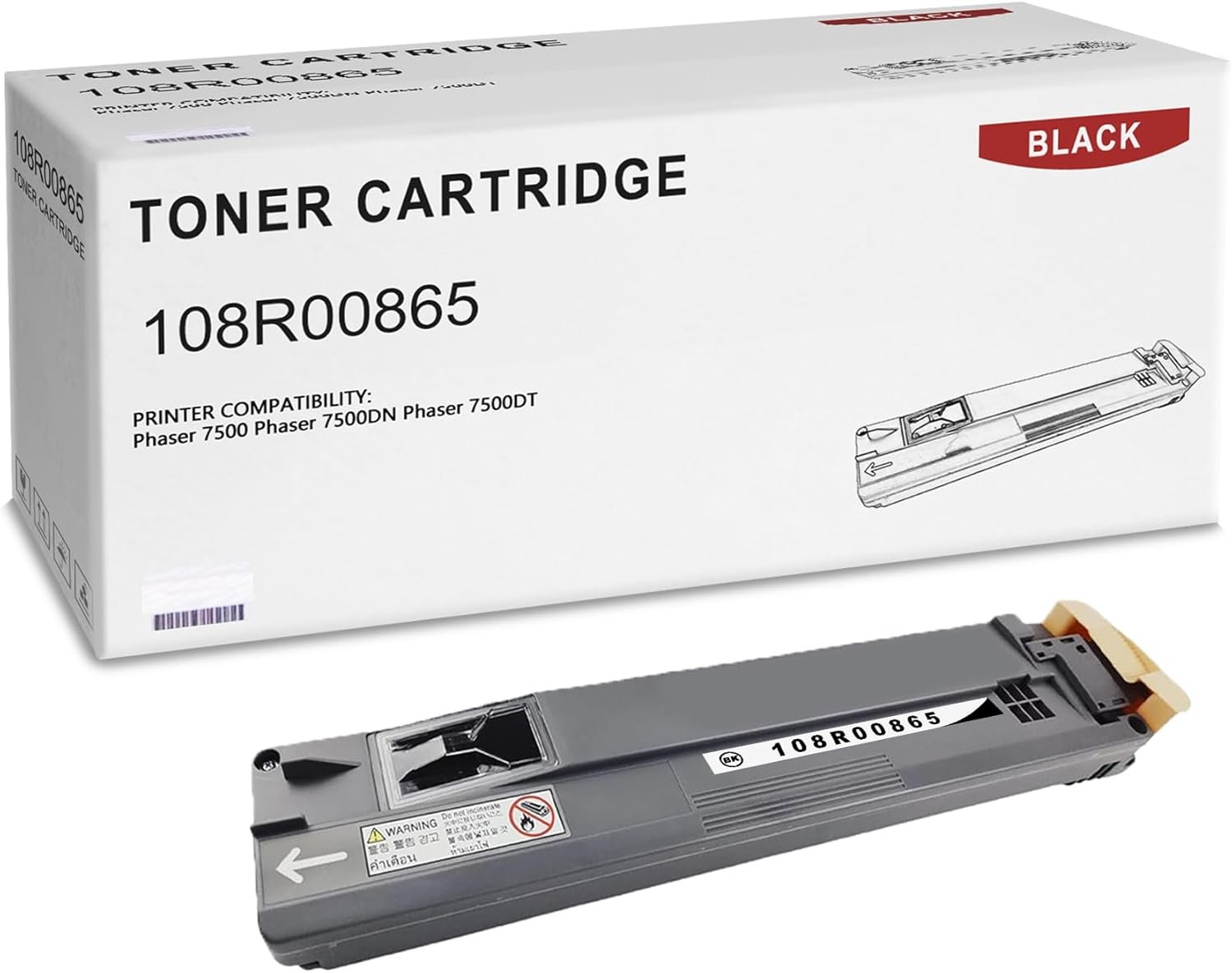 1-Pack Black 108R00865 High Yield Waste Toner Compatible for Xerox 108R00865 Phaser 7500 7500DN 7500DT Printer (Pages up to 25,000 Page )