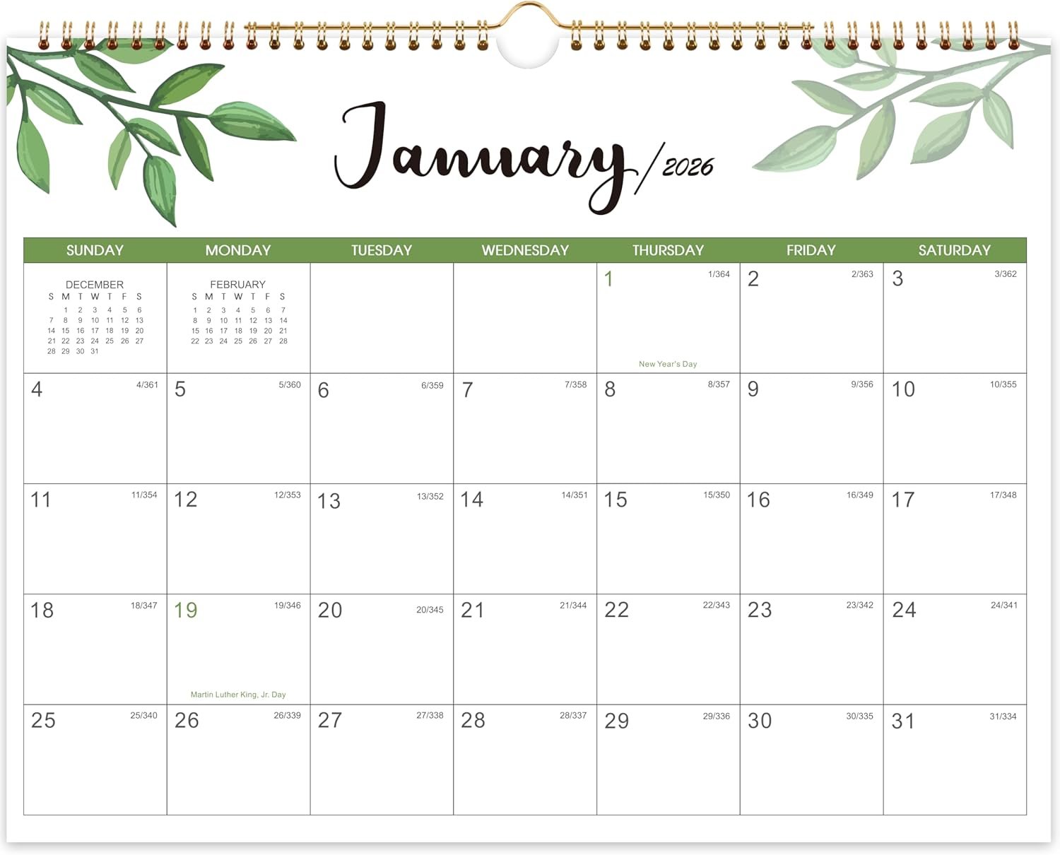 2026-2027 Calendar, 2 Years Wall Calendar 2026-2027, 14.8” x 11.5”, JAN. 2026 – DEC. 2027, Large Blocks, 2026 Wall Calendar with Julian Dates